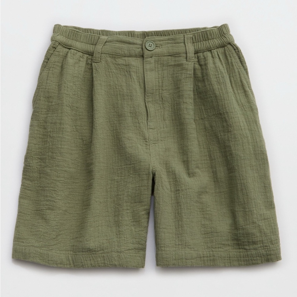 aerie Olive Green Gauze Shorts